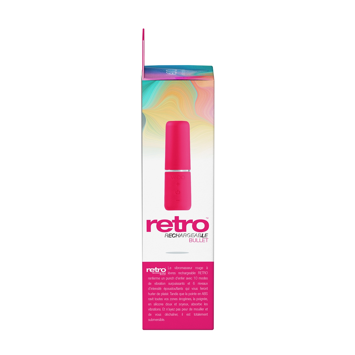 Close-up of the Pink VeDO vibrator for texture detail