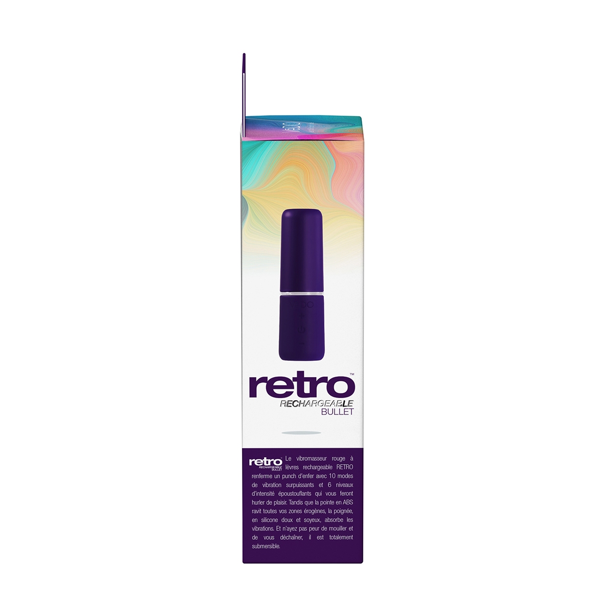 Close-up of the Purple VeDO vibrator for texture detail