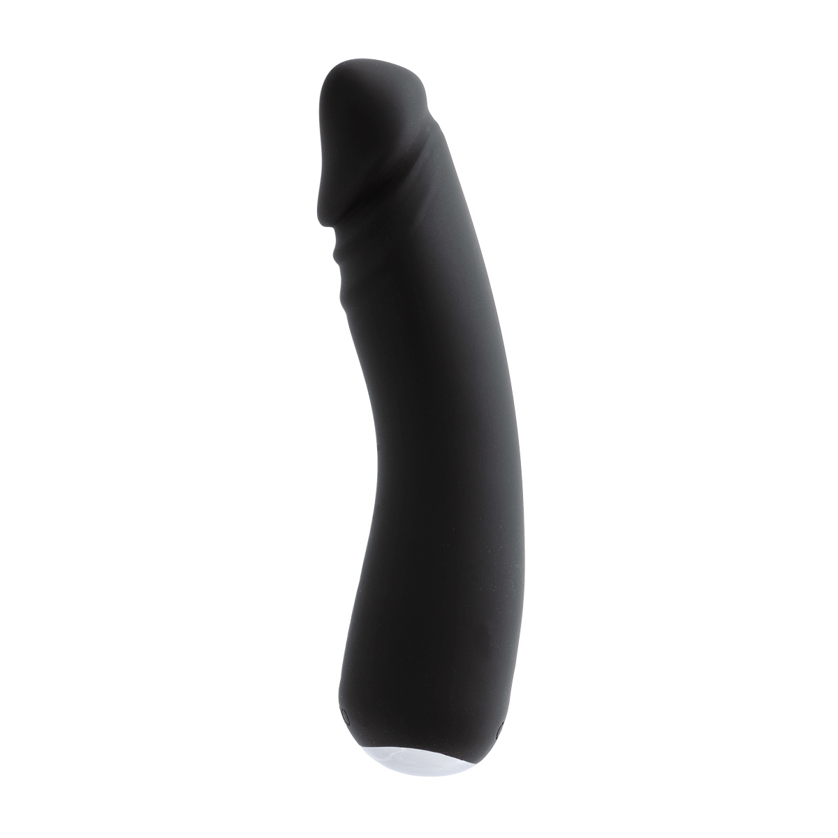 Black VeDO vibrator Rialto Pearl shown in hand for scale
