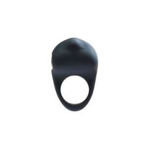 Black VeDO vibrator Roq C-Ring shown in hand for scale