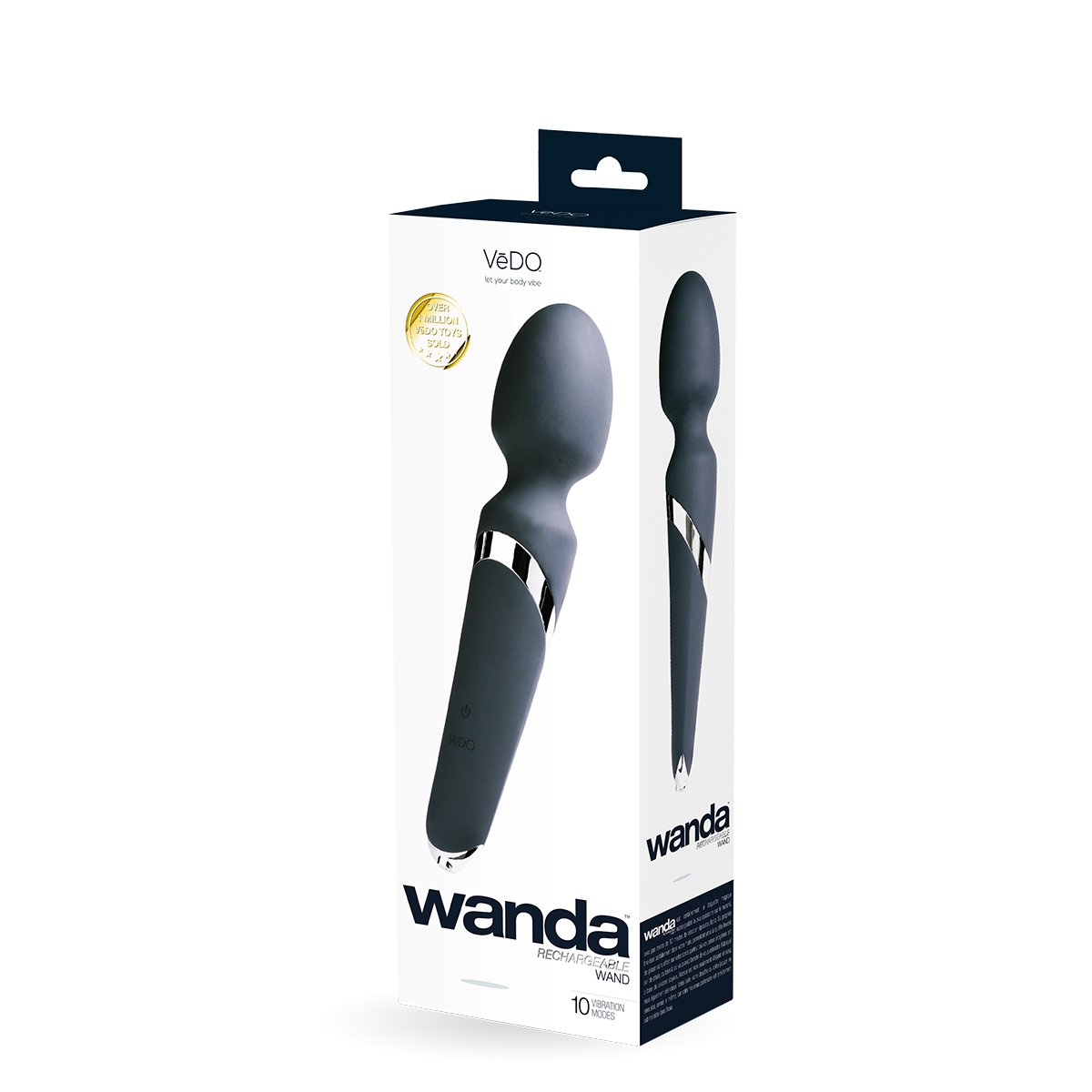 Close-up of the Black VeDO vibrator for texture detail