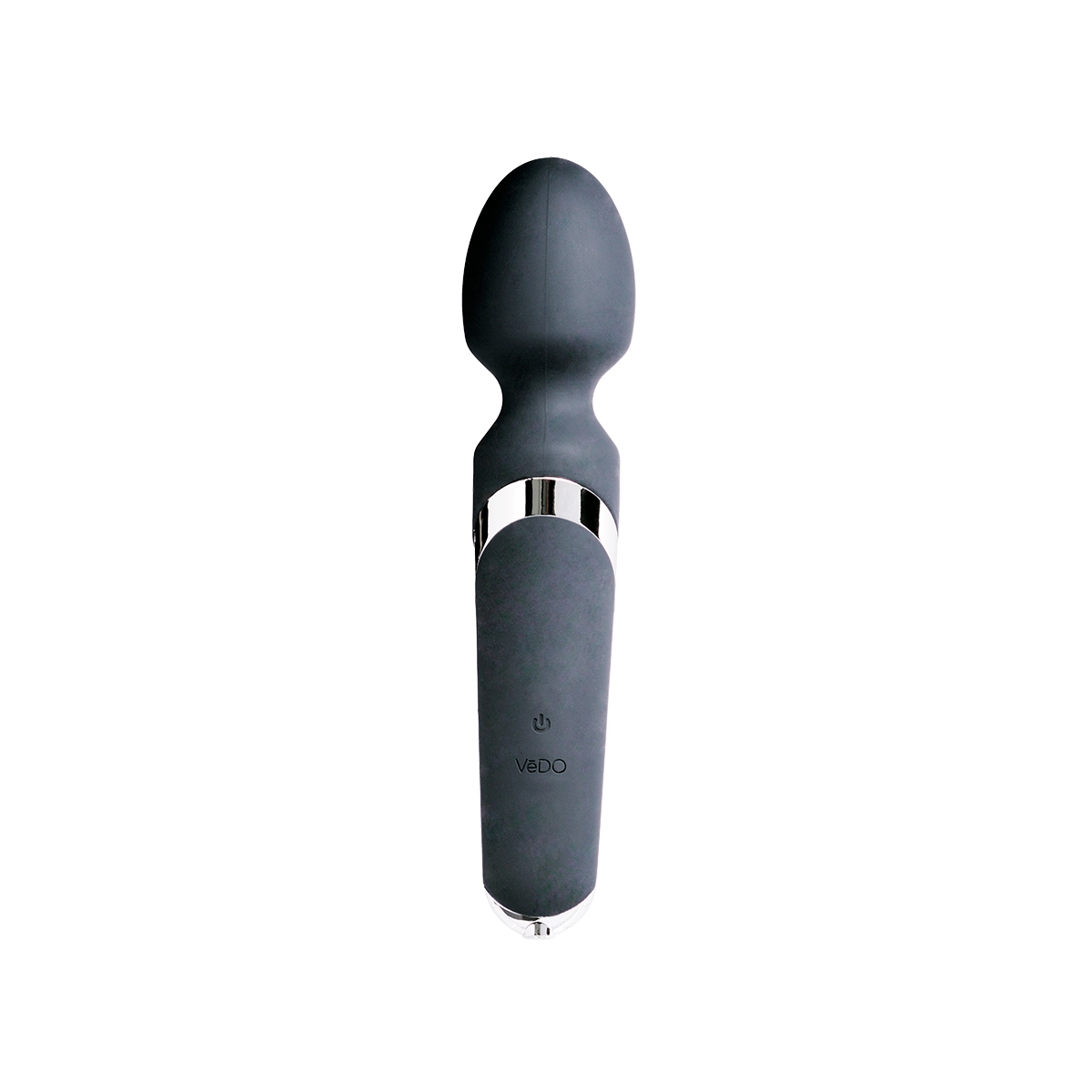 Black VeDO vibrator Wanda shown in hand for scale