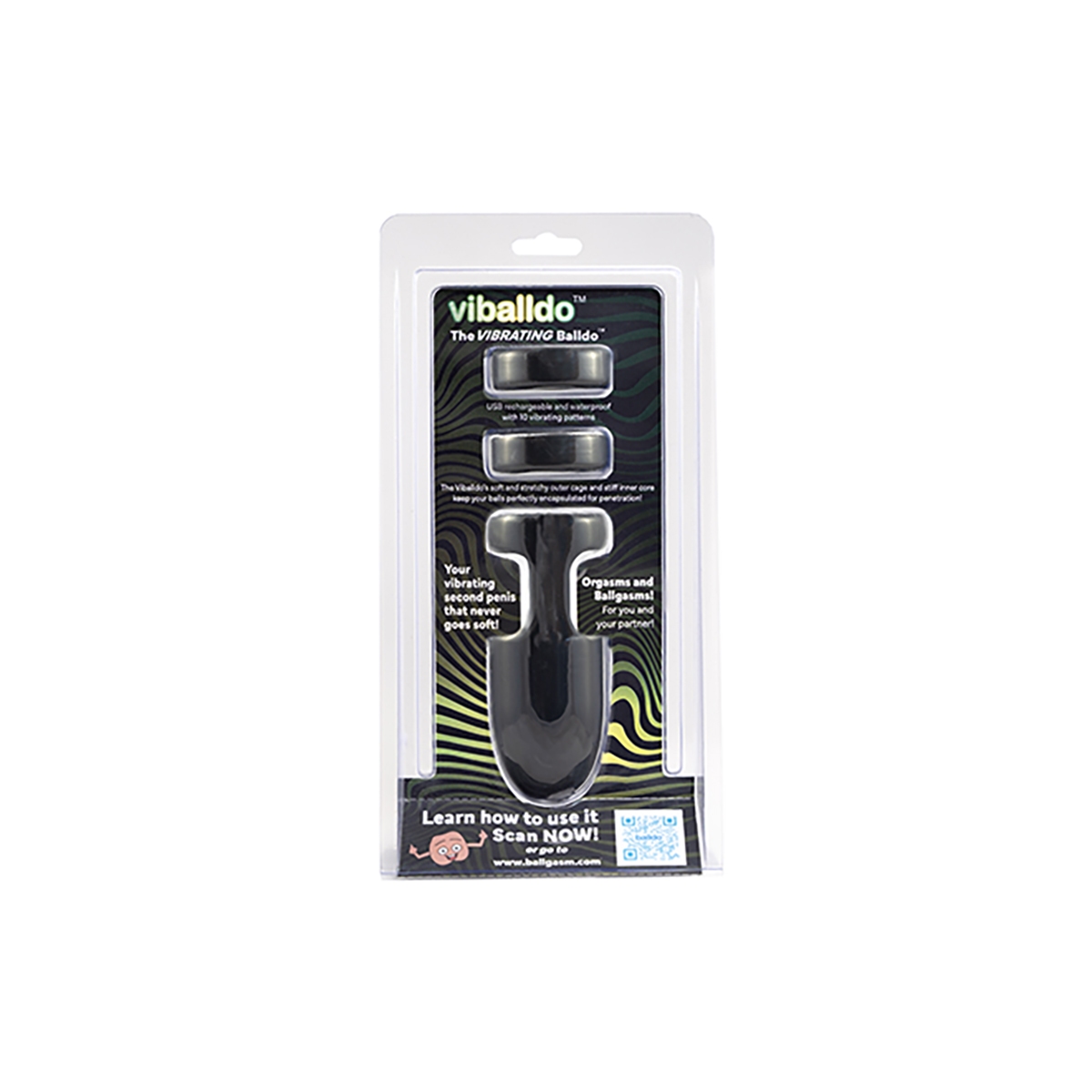 Charging setup for Black Balldo vibrator including cable