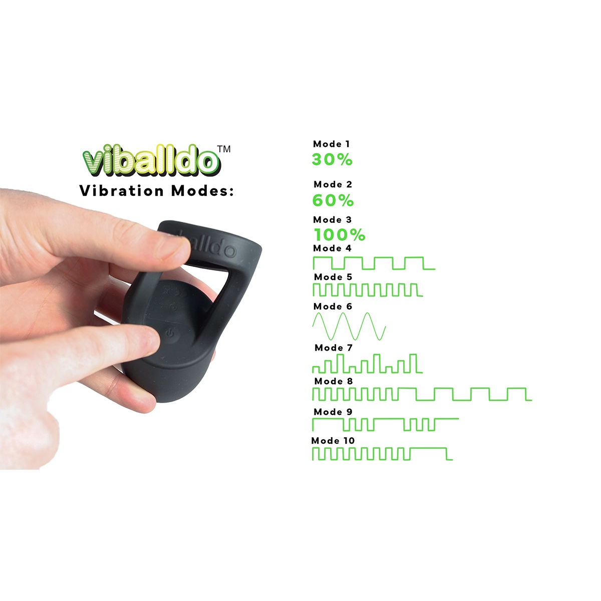 Product image of the Black Balldo vibrator on clean background