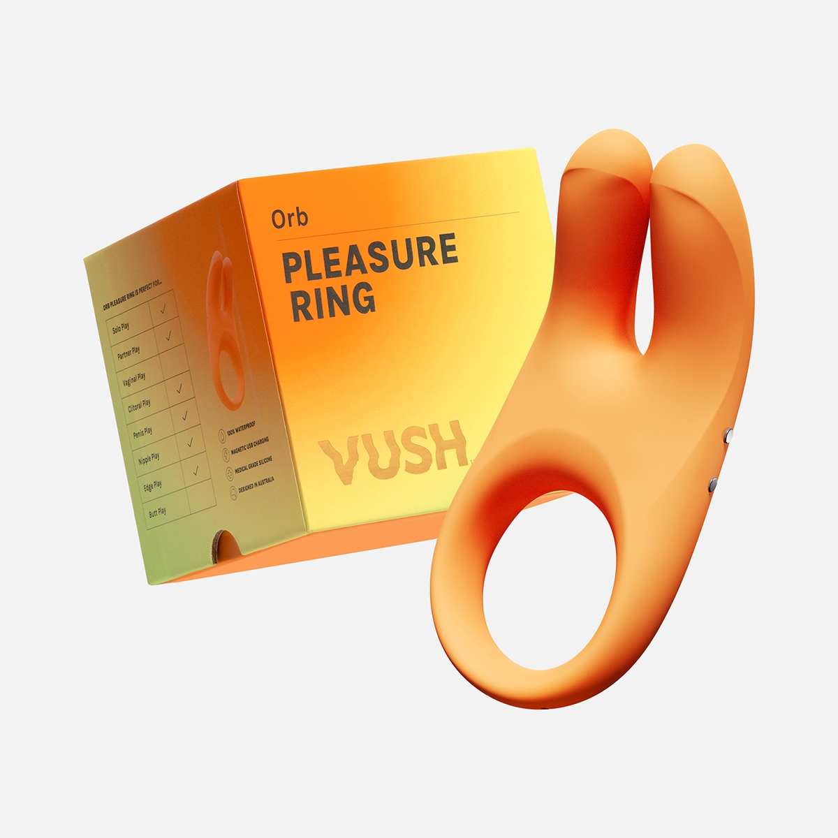 VUSH vibrator Orb Pleasure Ring shown in hand for scale
