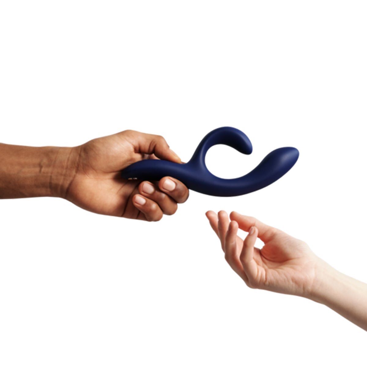 Close-up of the Midnight Blue We-Vibe vibrator for texture detail