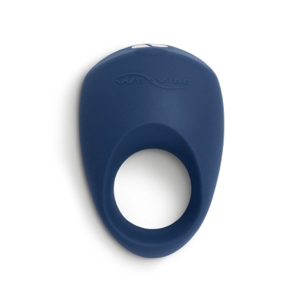 Midnight Blue We-Vibe vibrator Pivot shown in hand for scale