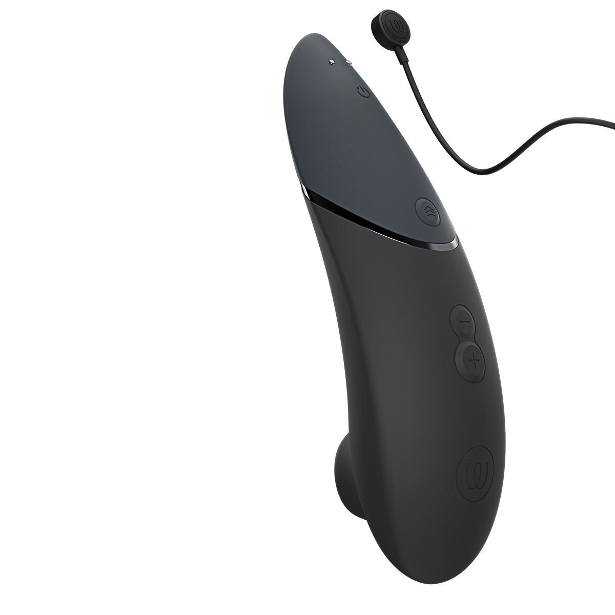 Charging setup for Black Womanizer vibrator including cable