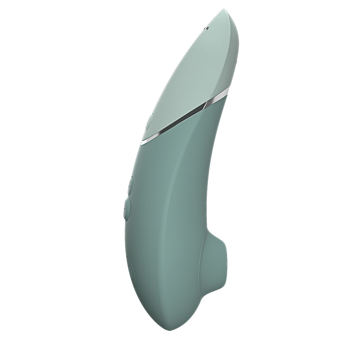 Womanizer vibrator Next Sage shown in hand for scale