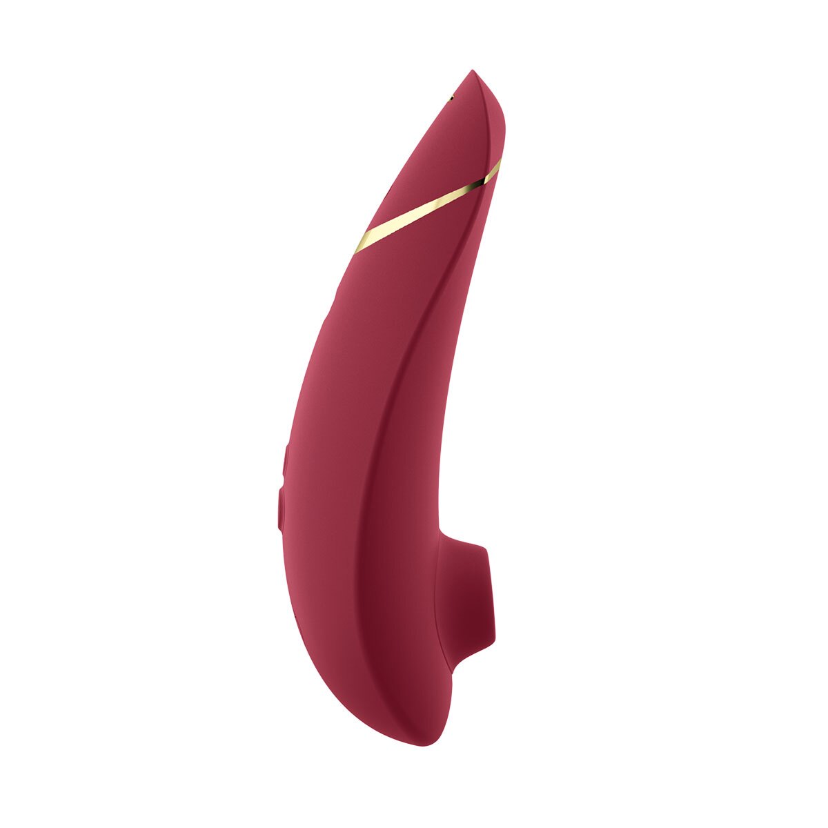 Womanizer vibrator Premium 2 Bordeaux shown in hand for scale