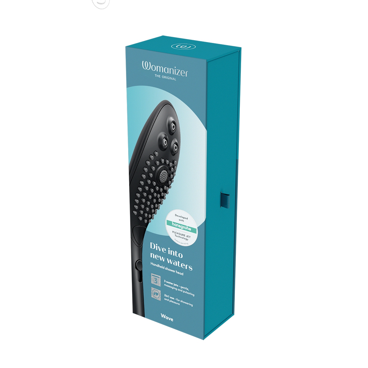 Close-up of the Black Womanizer vibrator for texture detail