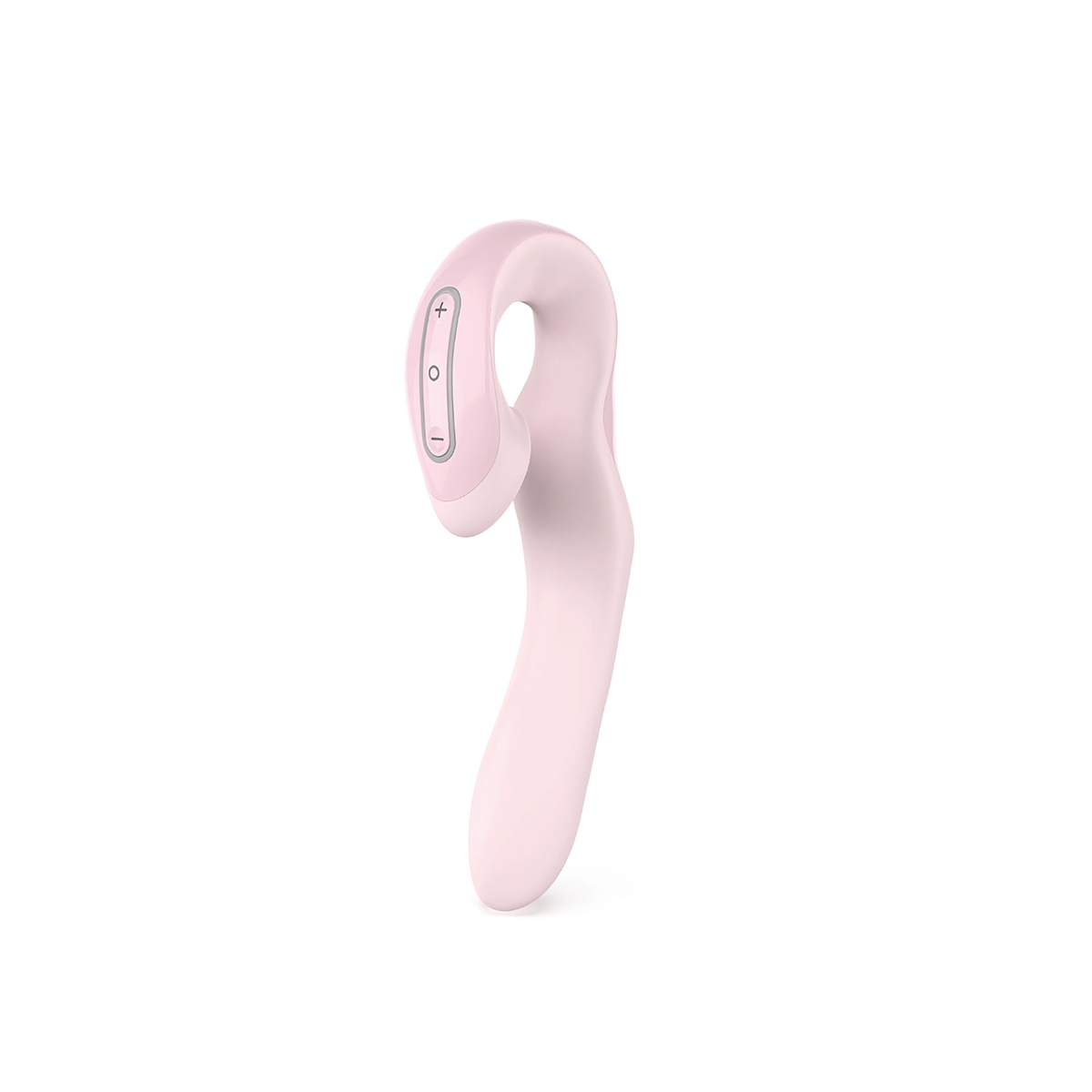 Pink Zini vibrator Roae shown in hand for scale