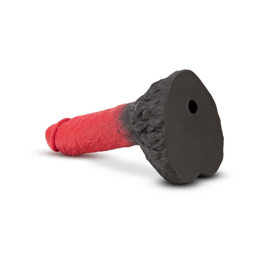 10.5 inch Dildo by Blush in Red shown for pegging Her or Him