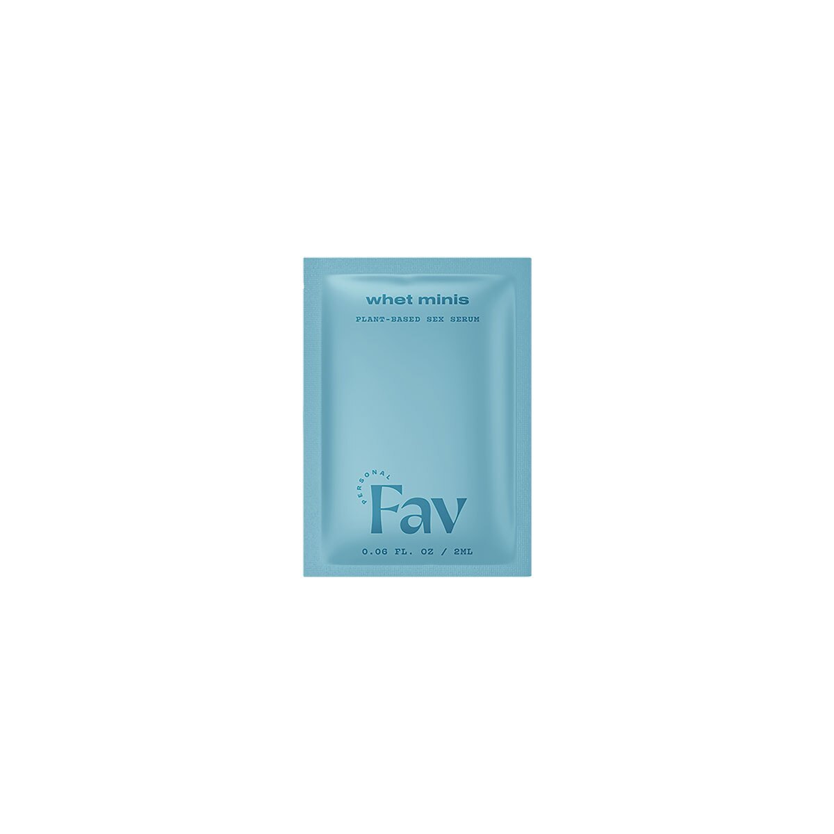 Bottle of 2 ml Plant Based Lube Personal Fav showing botanical formula