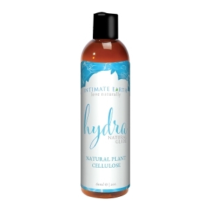 Bottle of 2 oz Plant Based Lube Intimate Earth showing botanical formula