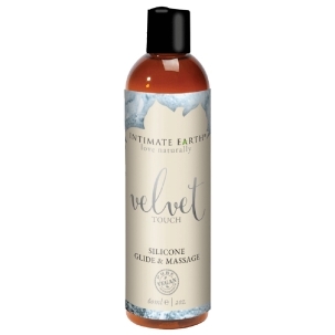 2 oz. Silicone Lube Intimate Earth bottle showing smooth, long-lasting formula