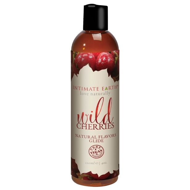 Bottle of 4 oz Plant Based Lube Intimate Earth showing botanical formula
