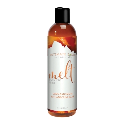 Bottle of 4 oz Plant Based Lube Intimate Earth showing botanical formula