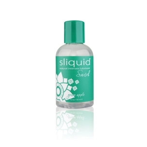 Bottle of 4.2 oz Water Based Lube Sliquid showing clean, lightweight formula