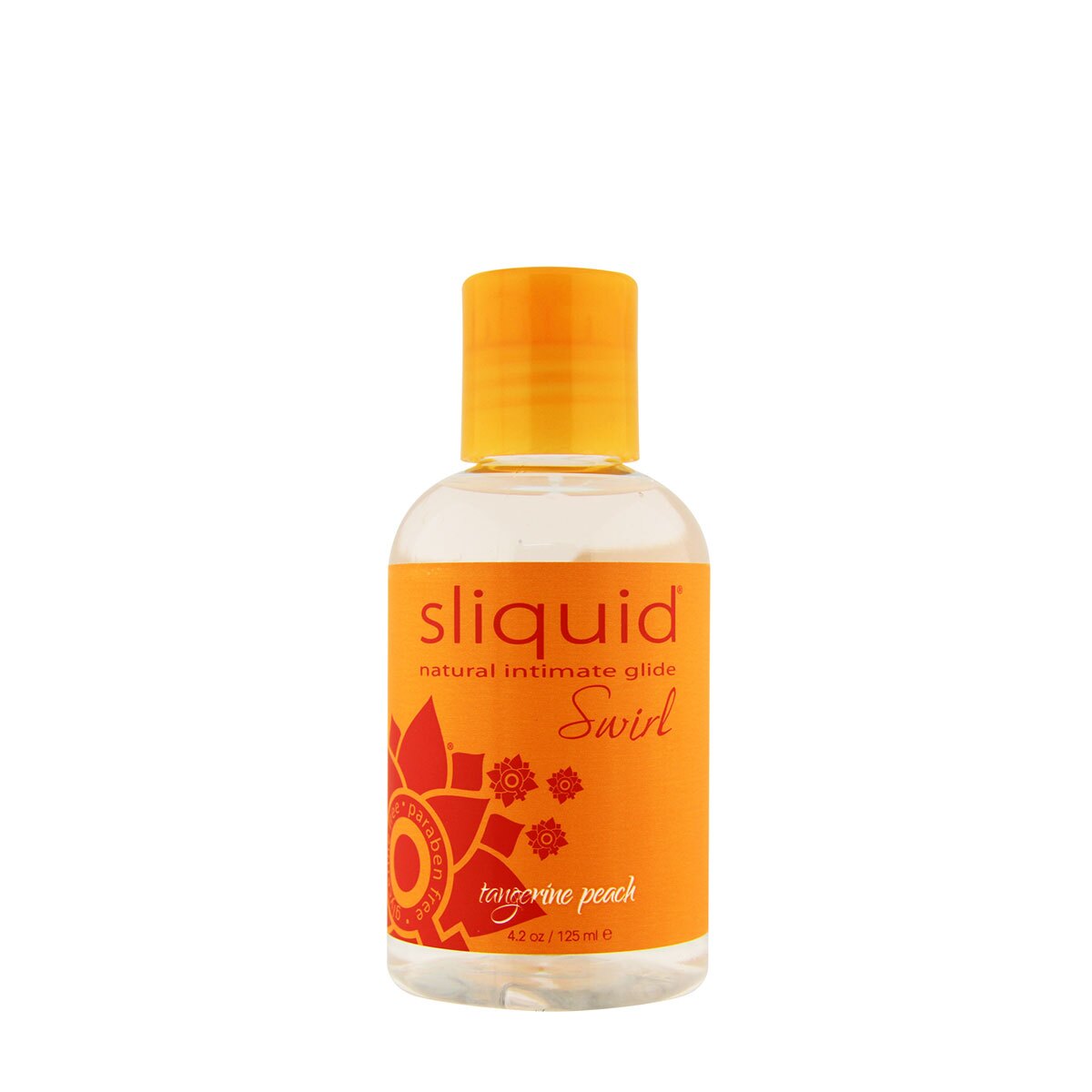 Bottle of 4.2 oz Water Based Lube Sliquid showing clean, lightweight formula