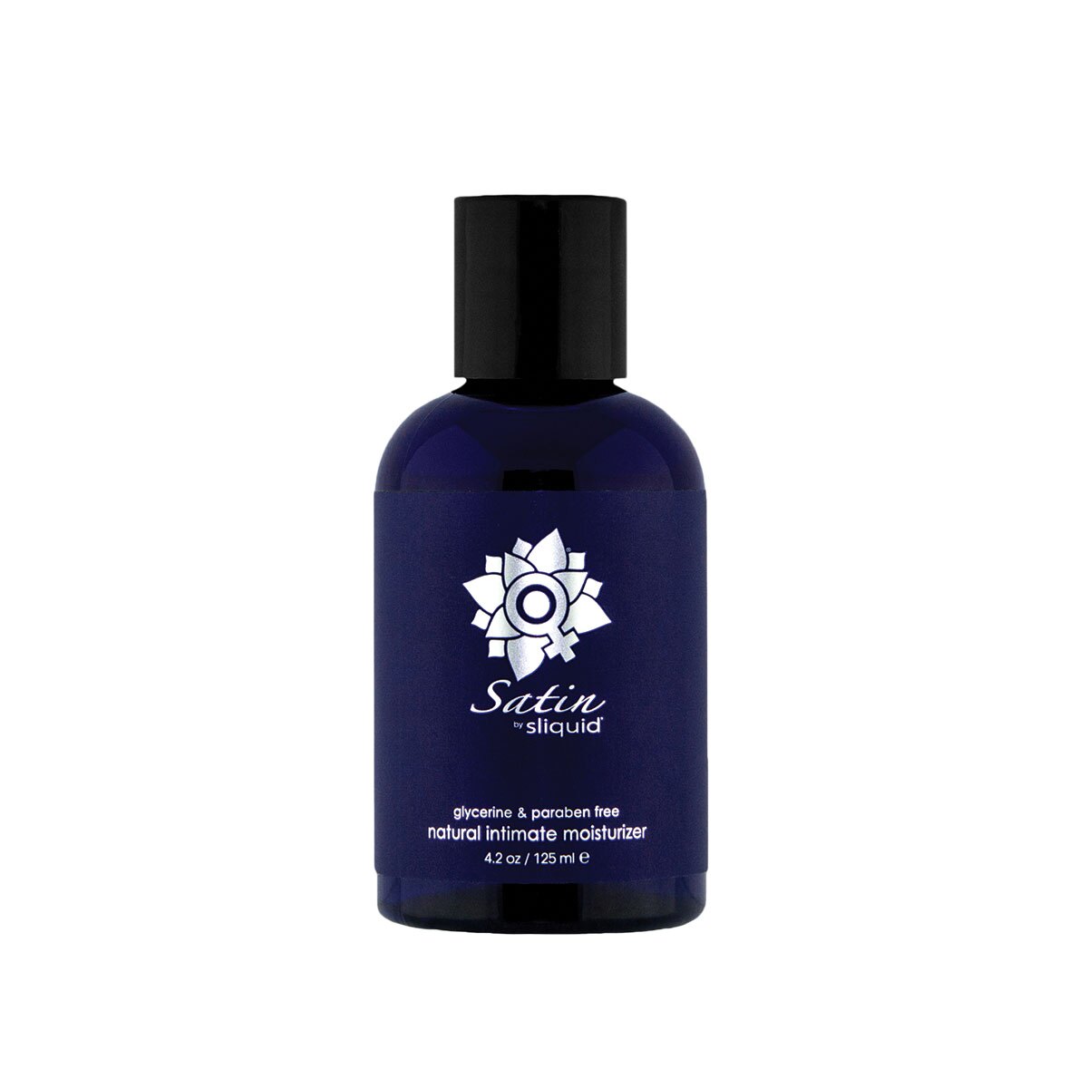 Bottle of 4.2 oz Plant Based Lube Sliquid showing botanical formula