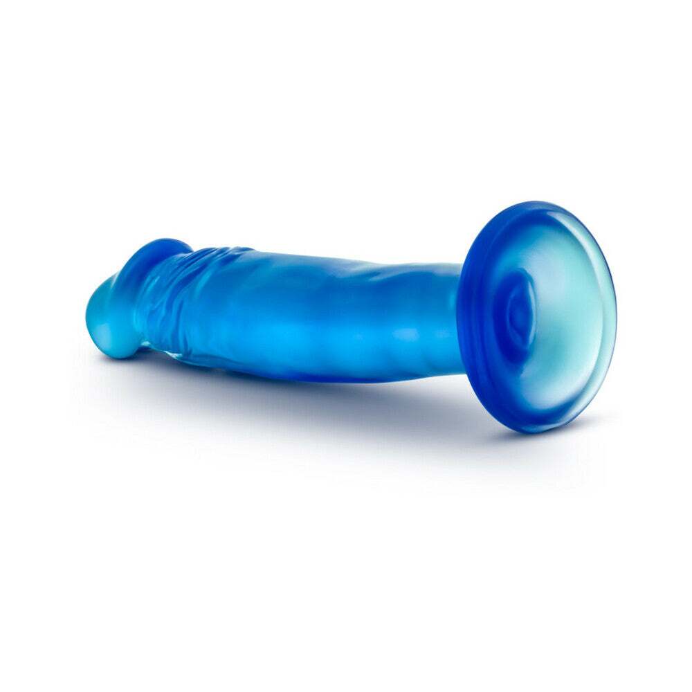 6 inch Dildo by Blush in Blue shown for pegging Her or Him