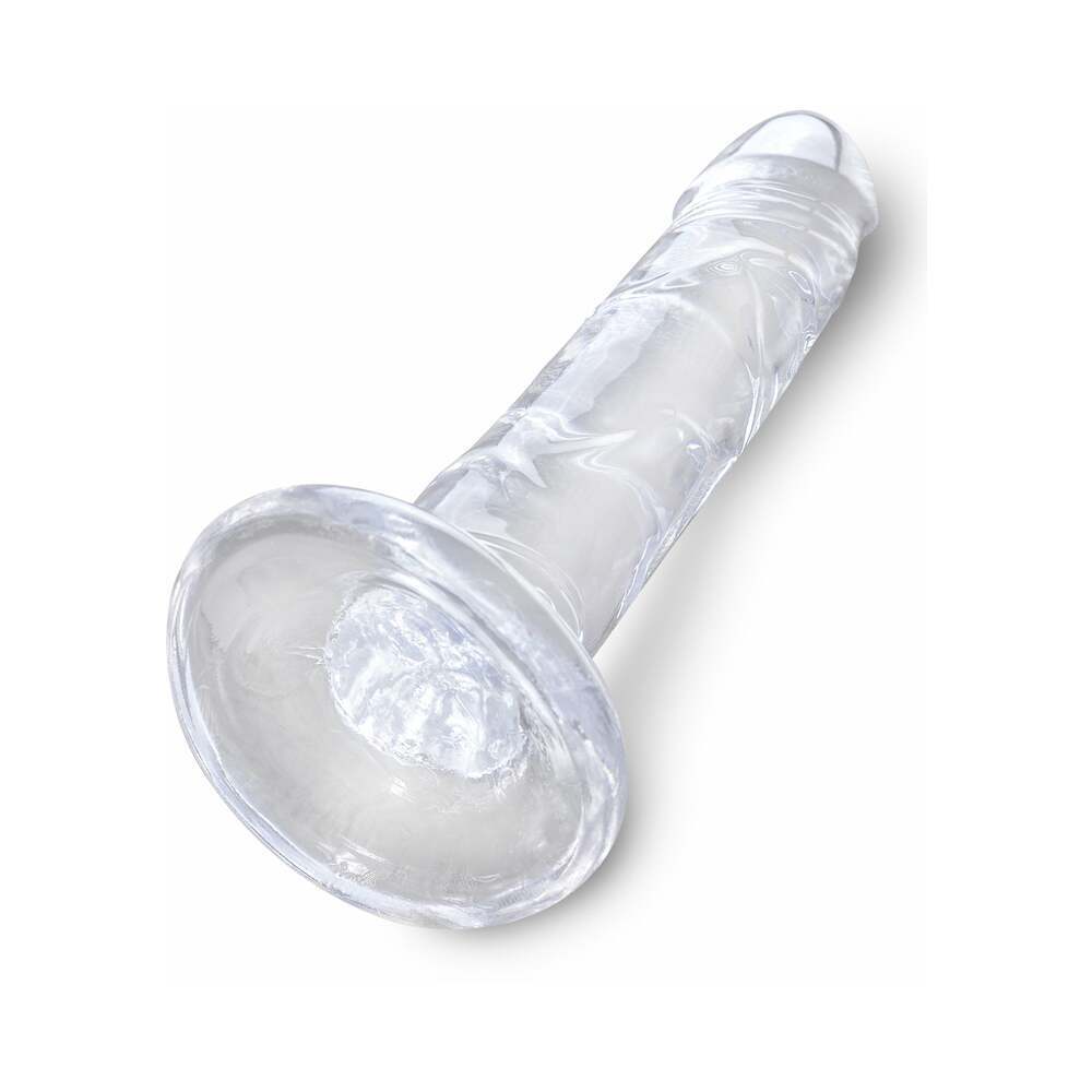 6 inch Dildo by Pipedream in Clear shown for pegging Her or Him