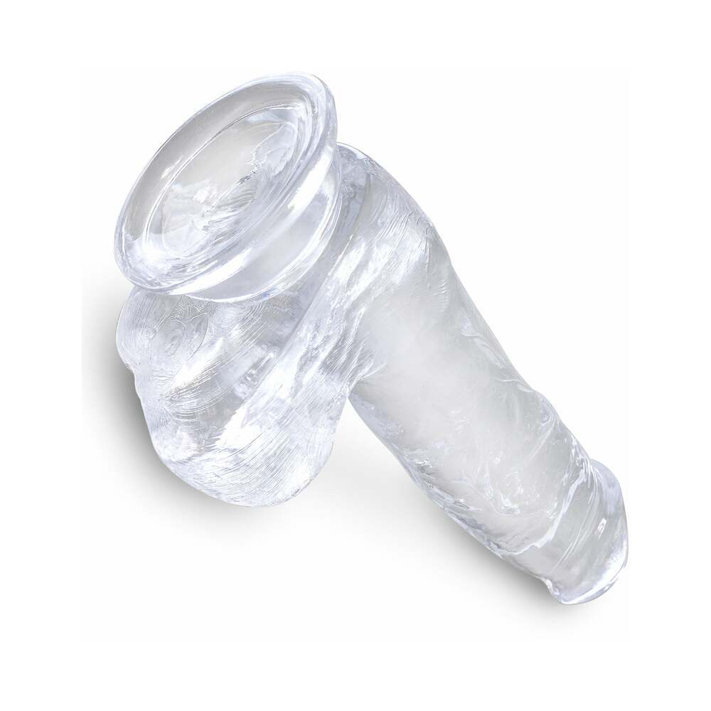 6 inch Dildo by Pipedream in Clear shown for pegging Her or Him