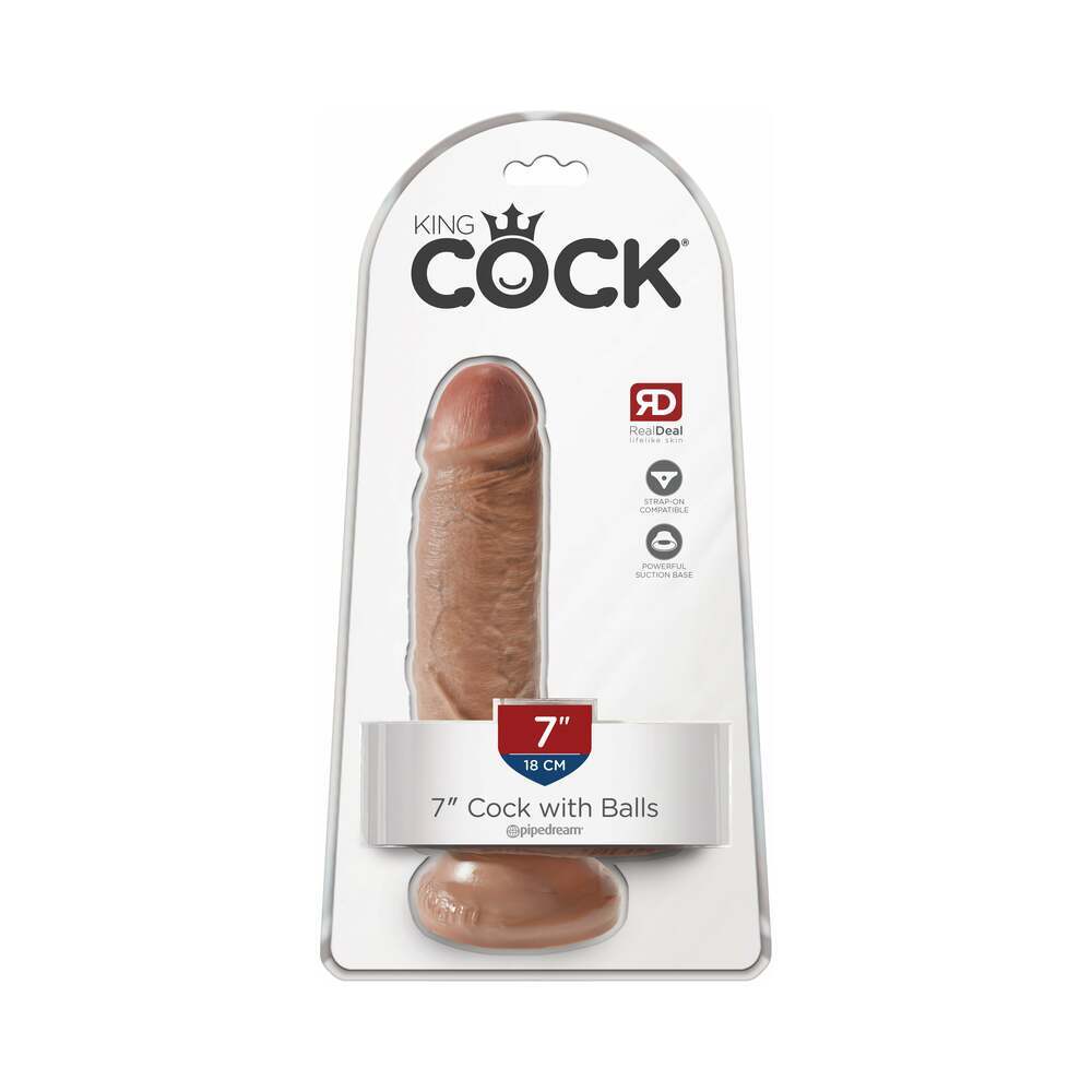 7 inch Dildo by Pipedream in Tan Light Brown Mocha shown for use by Her or Him