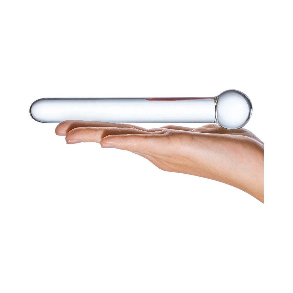 7 inch Dildo by Electric Eel in Clear shown for pegging Her or Him