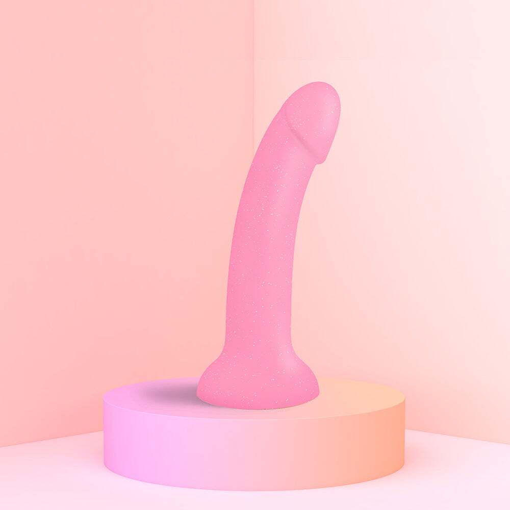 7 inch Dildo by Lovely Planet in Light Pink shown for pegging Her or Him