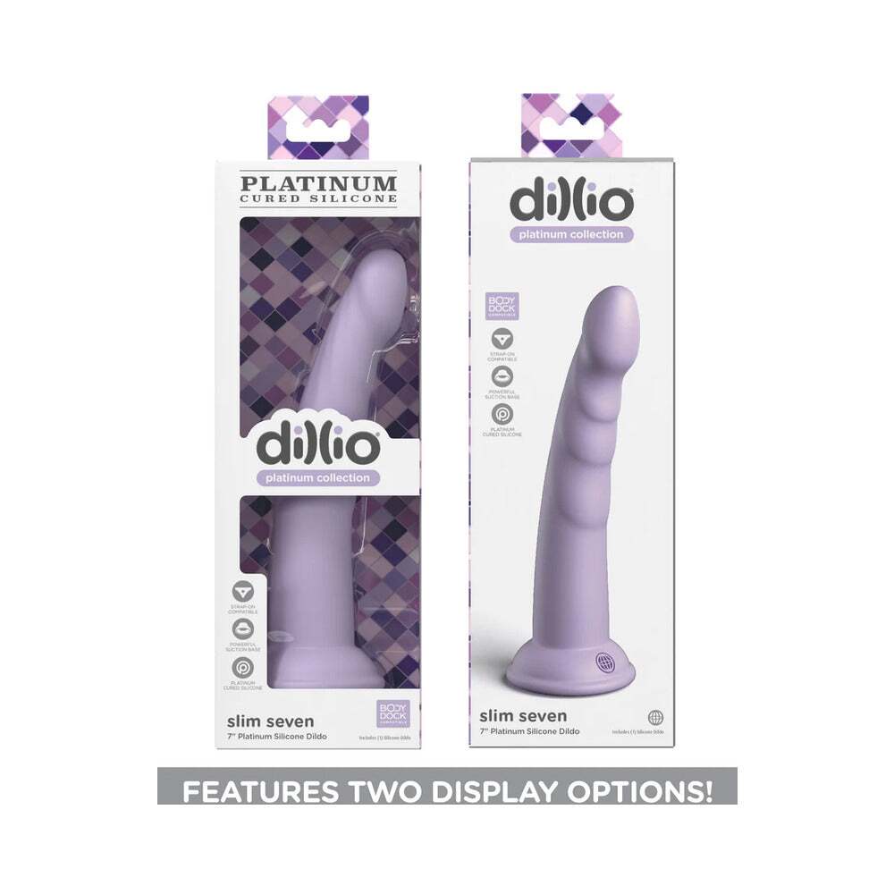 7 inch Dildo by Pipedream in Light Purple shown for pegging Her or Him