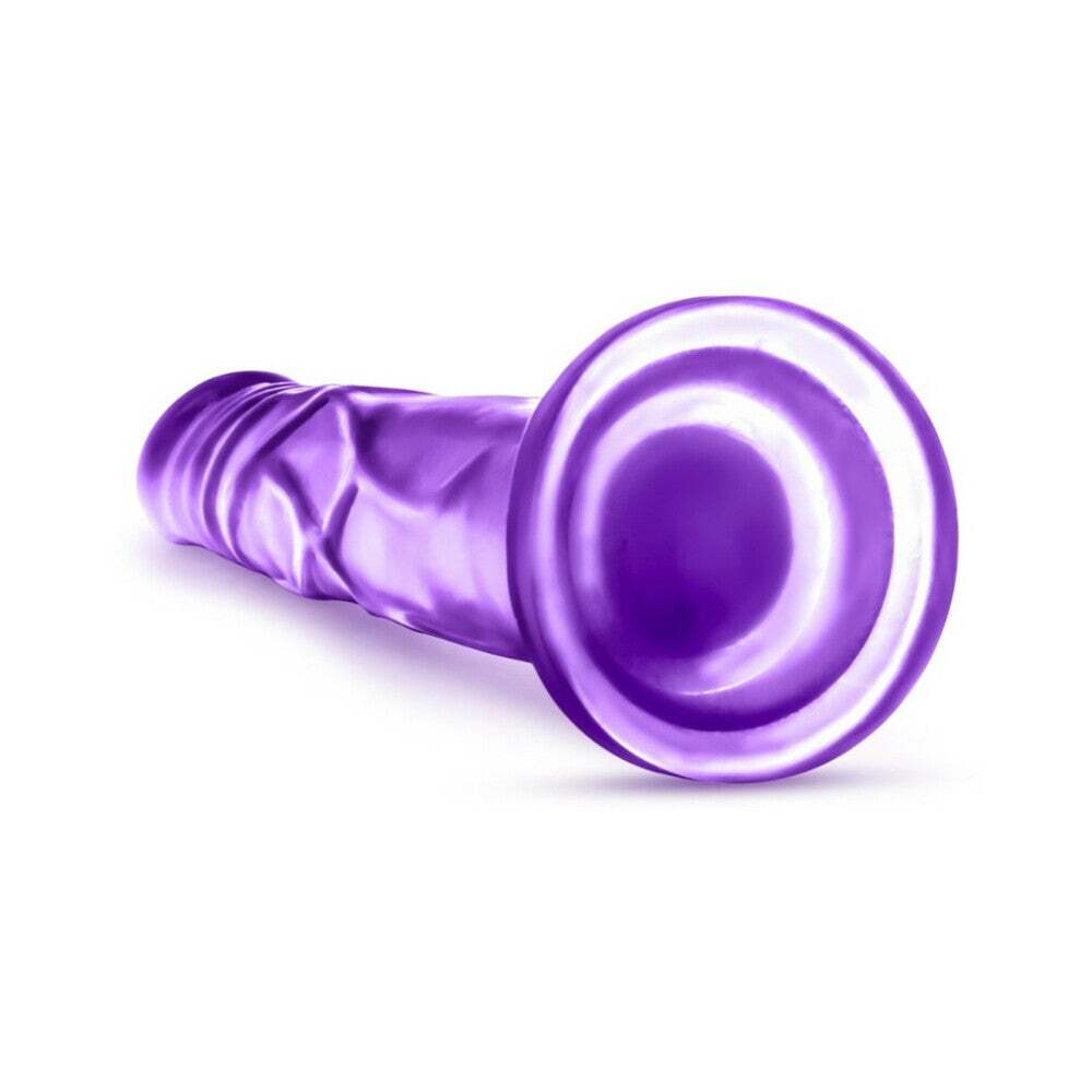 7.5 inch Dildo by Blush in Purple shown for pegging Her or Him