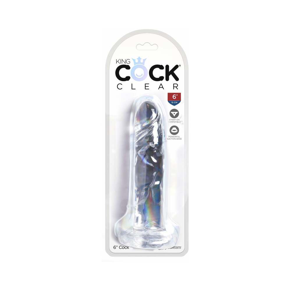 6 inch Dildo by Pipedream in Clear shown for use by Her or Him