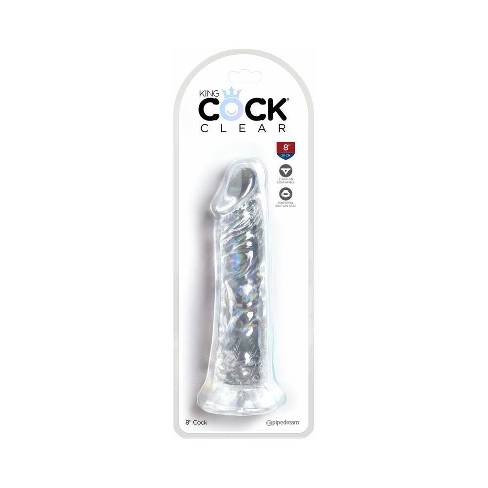 8 inch Dildo by Pipedream in Clear shown for use by Her or Him