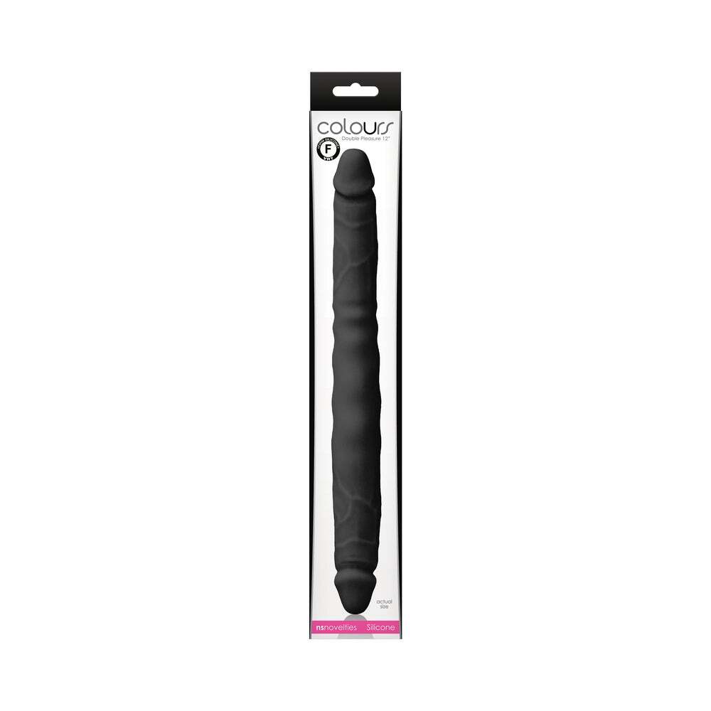 12 inch Dildo by NS Novelties in Black shown for use by Her or Him