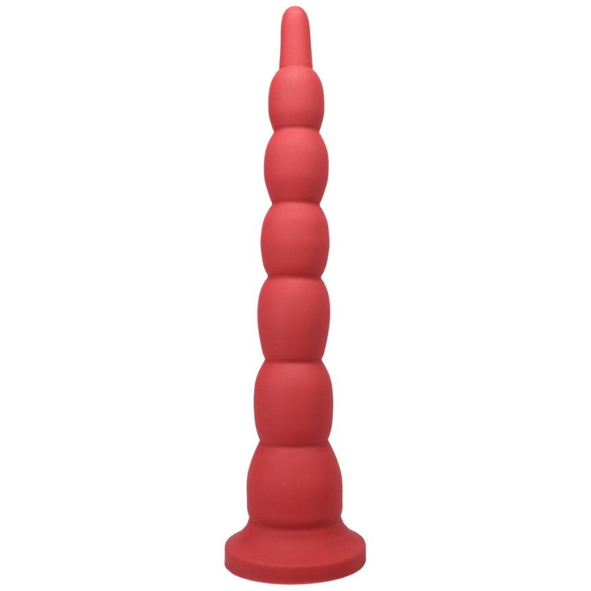 Dildo by tantus in red shown for use by her or him