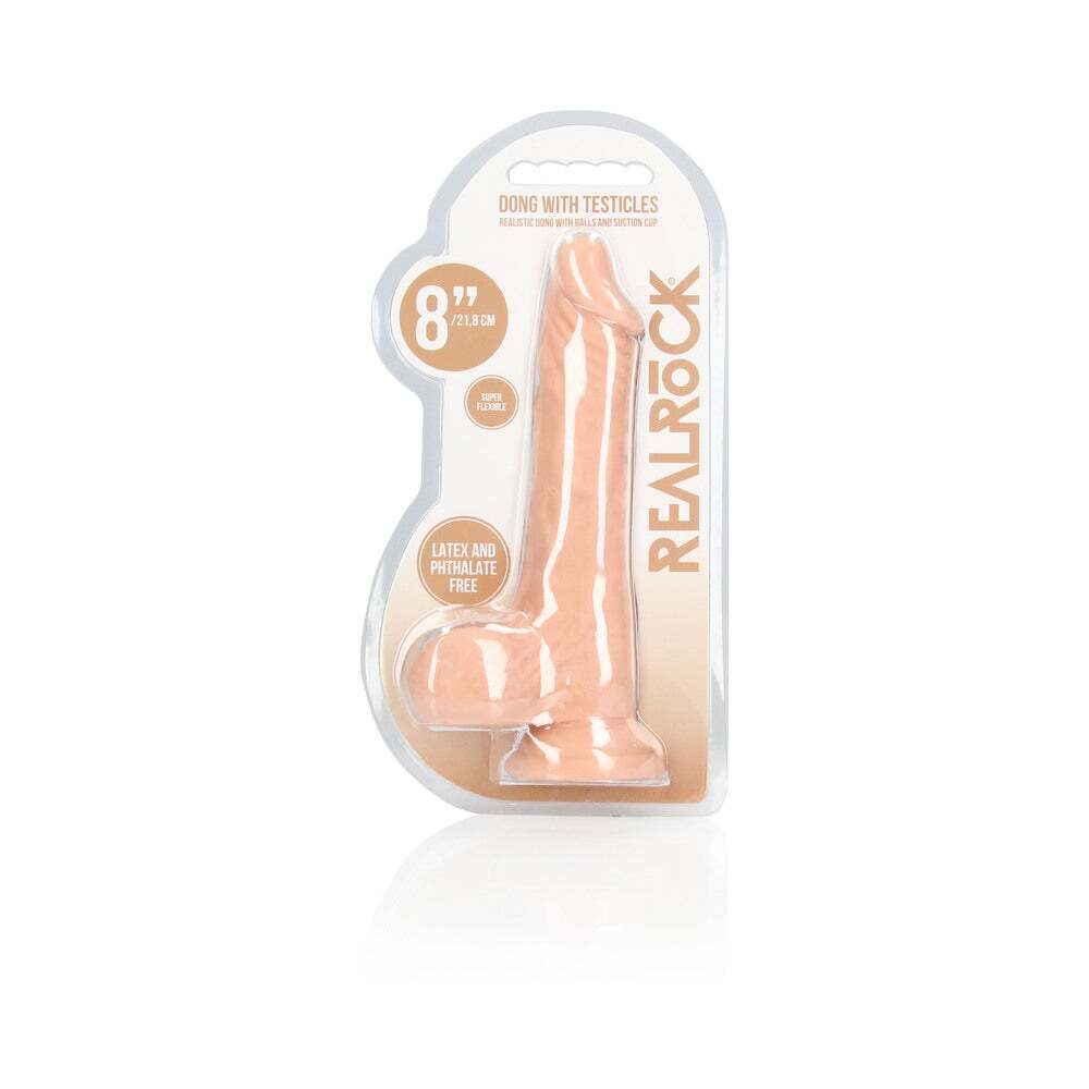 8 inch Dildo by Shots in Vanilla Ivory Beige shown for use by Her or Him