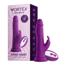 8 inch Dildo by FemmeFunn in Purple shown for use by Her or Him
