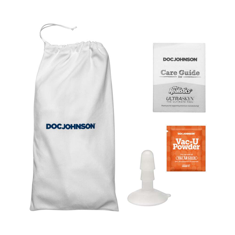 8 inch Dildo from Doc Johnson in Vanilla Ivory Beige pictured for anal pleasure for Her or Him
