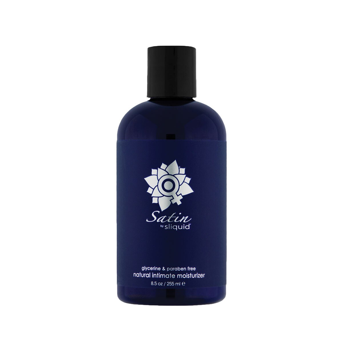 Bottle of 8.5 oz Plant Based Lube Sliquid showing botanical formula