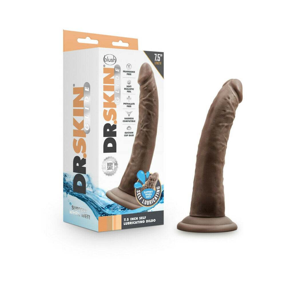 7.5 inch Dildo by Blush in Brown Chocolate Cocoa shown for use by Her or Him