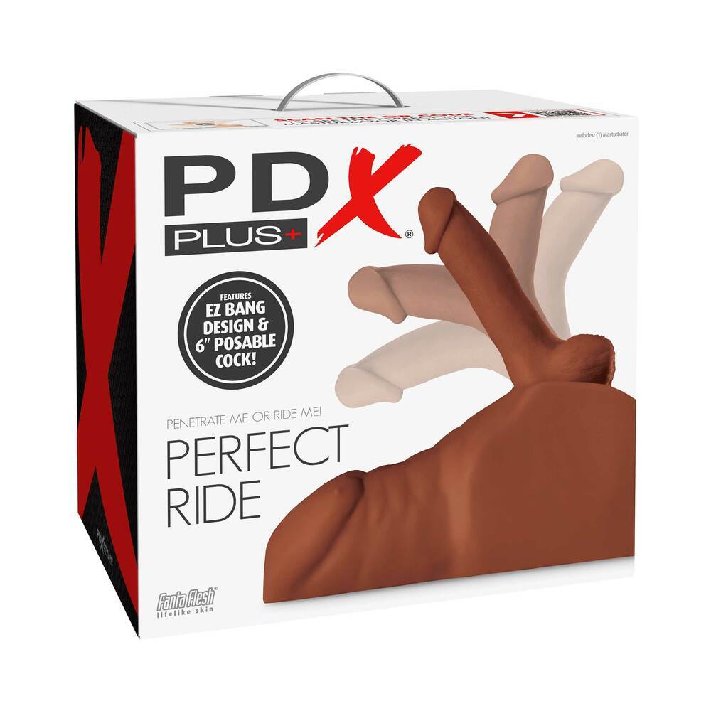6 inch Dildo by PDX Brands in Brown Chocolate Cocoa shown for use by Her or Him