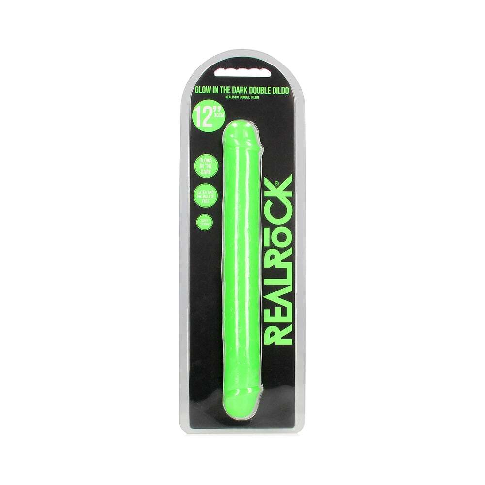 12 inch Dildo by Shots in Green shown for use by Her or Him