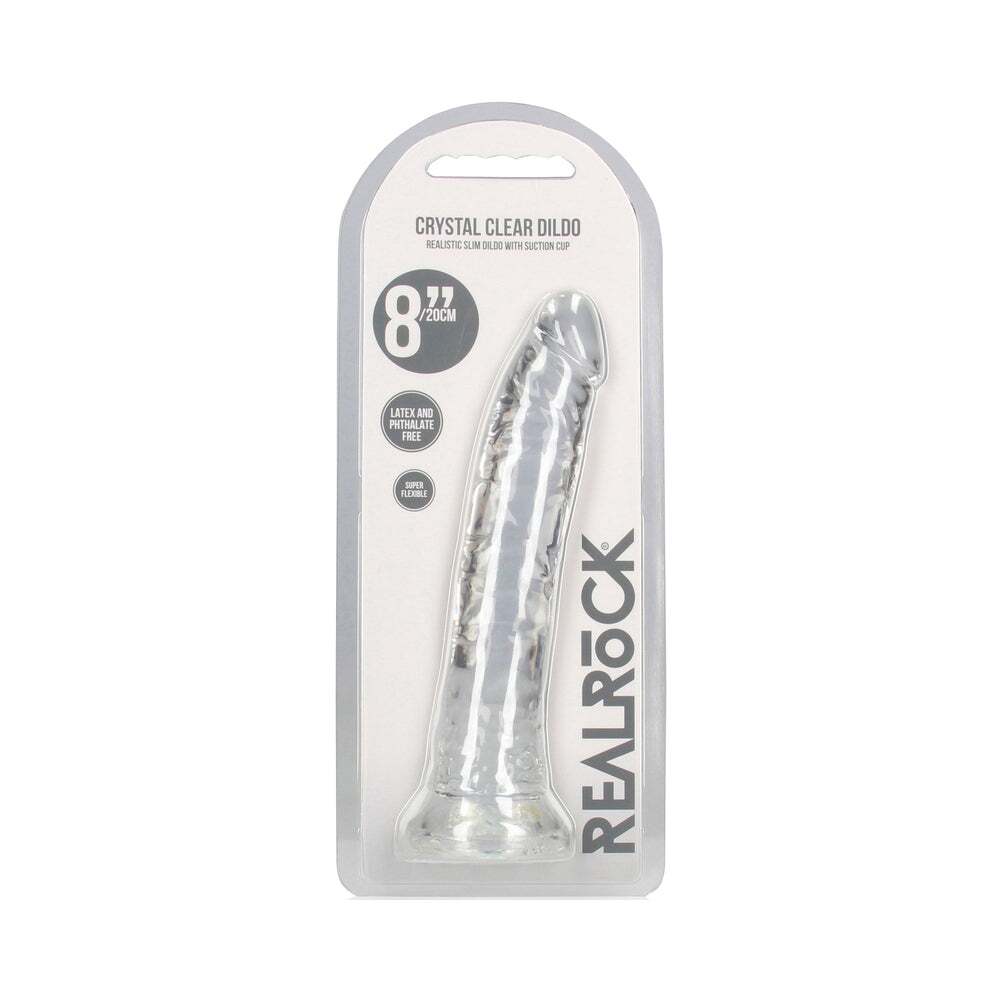 8 inch Dildo by Shots in Clear shown for use by Her or Him