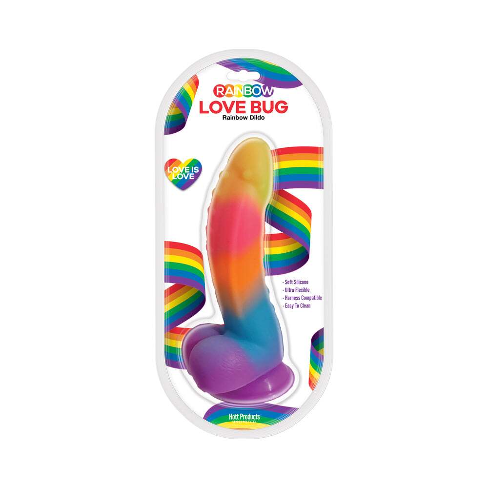 7 inch Dildo by Hott Products in Rainbow shown for use by Her or Him