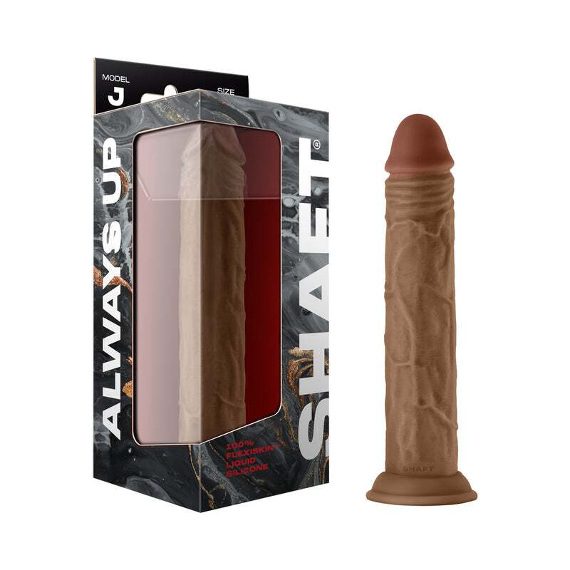 9.5 inch Dildo by Shaft in Tan Light Brown Mocha shown for use by Her or Him