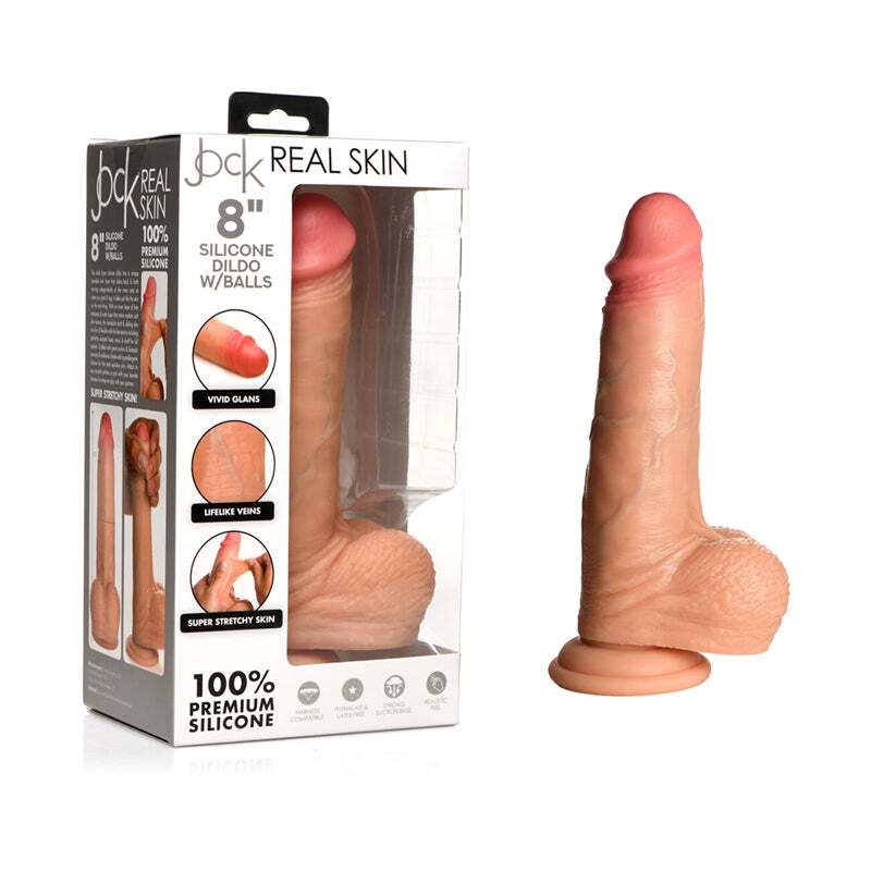 8 inch Dildo by Curve Novelties in Vanilla Ivory Beige shown for use by Her or Him