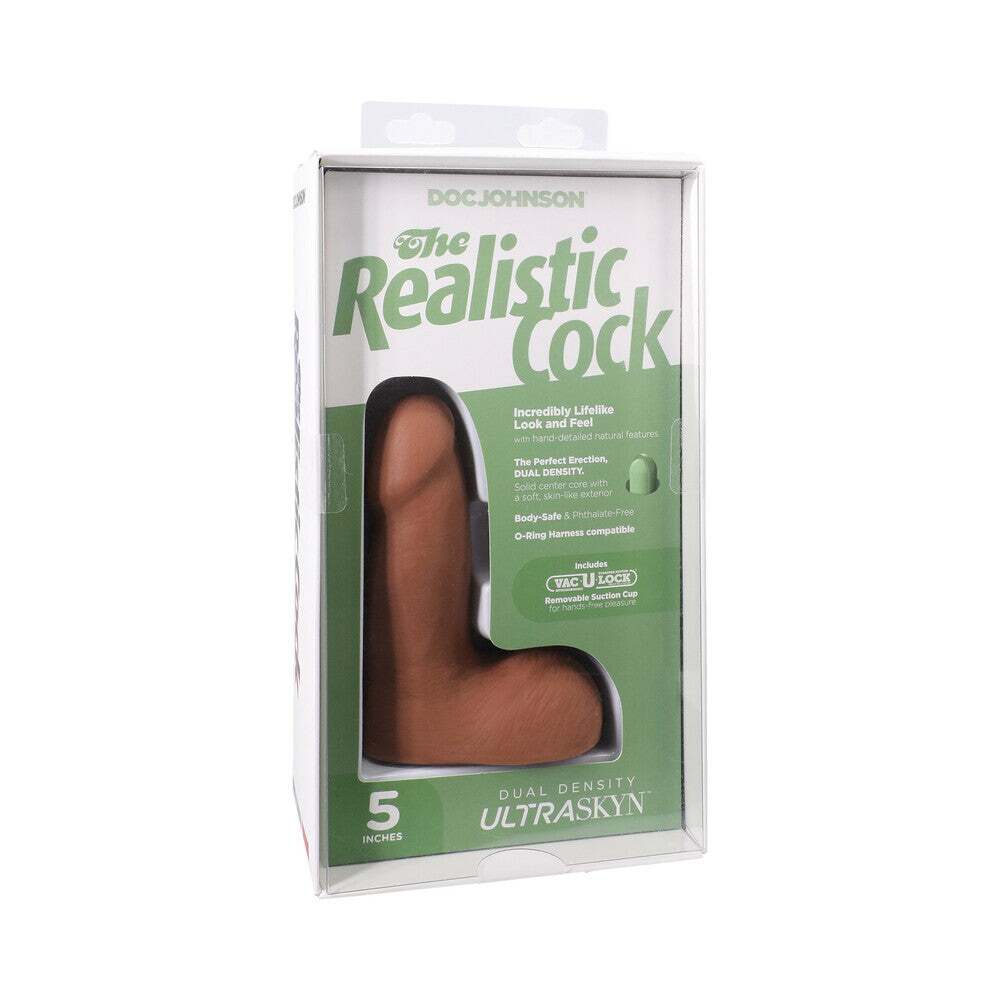 5 inch Dildo by Doc Johnson in Tan Light Brown Mocha shown for use by Her or Him