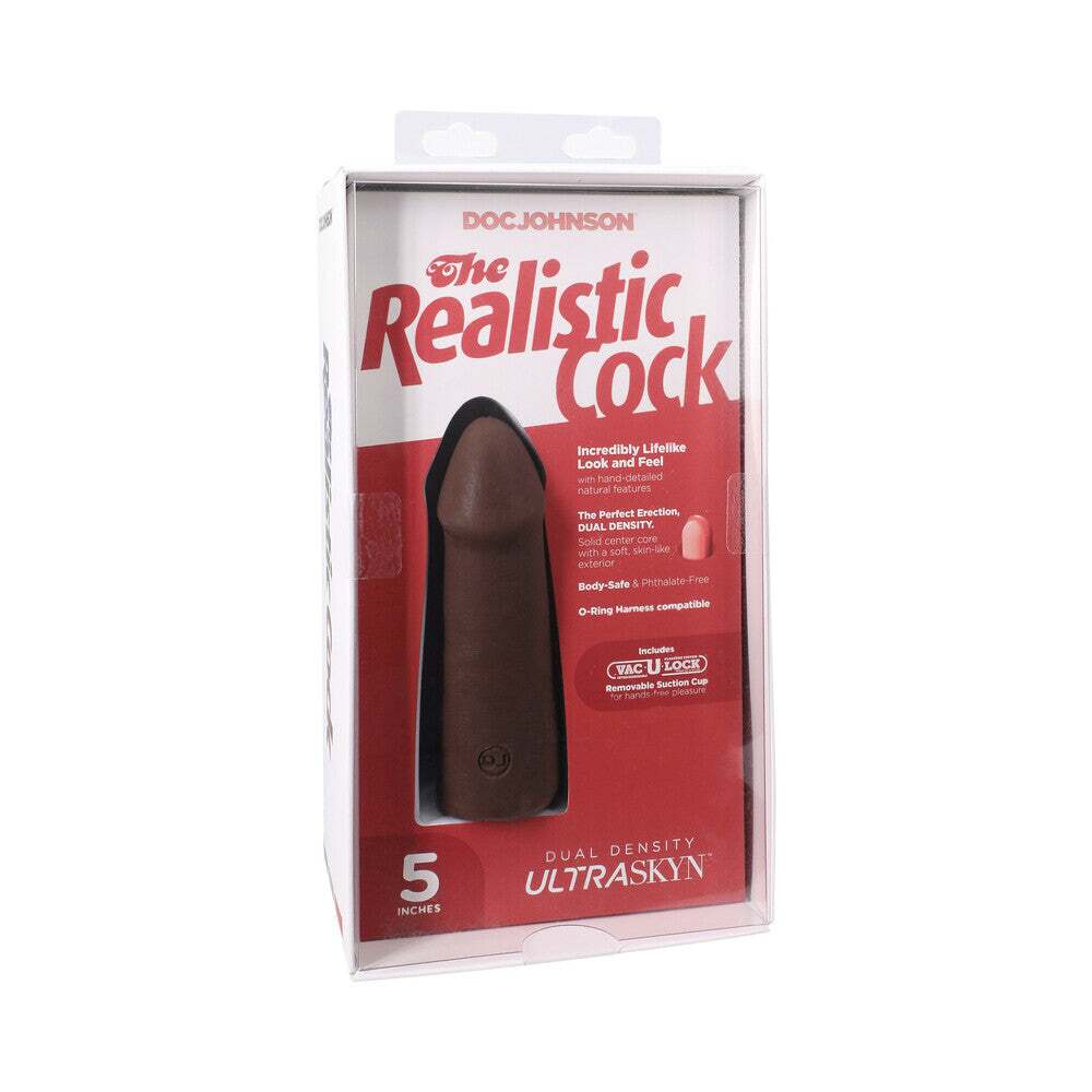 5 inch Dildo by Doc Johnson in Brown Chocolate Cocoa shown for use by Her or Him